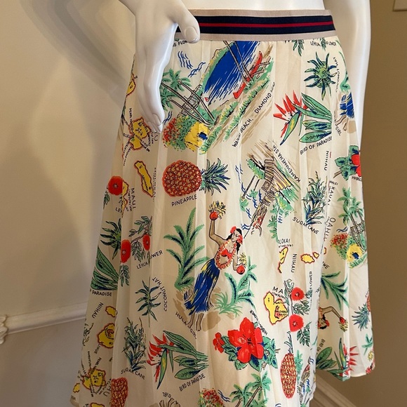 J Crew Factory Hawaiian Print Skirt, Size 4, Hula Girl, Pineapple SIZE 14 - Picture 10 of 12